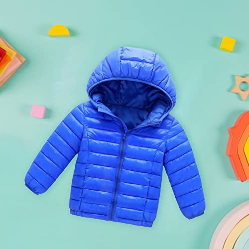 Blue Small and Medium Sized Boys and Girls Warm Cotton Padded Jacket Autumn and Winter Children's Light Down3