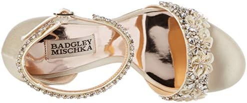 Badgley Mischka Women's Finesse Heeled Sandal, Ivory Satin, 8.5 M US | Image 4