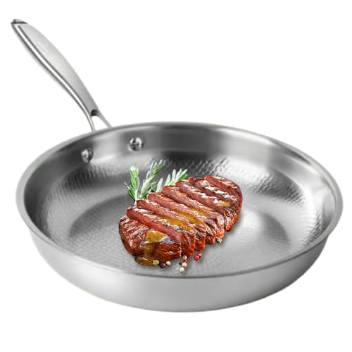 Sartén – Sartén martillada de titanio antiadherente, utensilios de cocina duraderos para cocinar en la cocina, distribución uniforme del calor con superficie fácil de limpiar | Elección ideal para tor