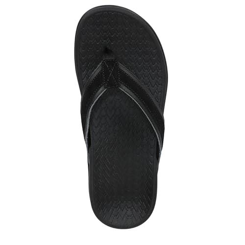 Vionic Women's Tide 2.0 Flip-Flop, Black Nappa Leather/Suede, 6 by Vionic - Image 5