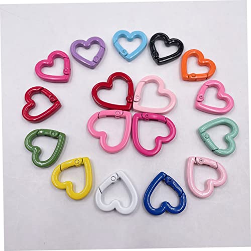 SHINEOFI 4 Sätze Pfirsichfarbene Herzfederschnalle Hundekragen Dog Hundehalsband Herstellung Auseinander Diy Schlüsselanhänger Zubehör Schnappverschluss Für Diy Zinklegierung 20 Stück * 4
