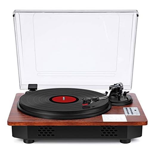 Record Player with Speakers Turntable for Vinyl Records 3-Speed Bluetooth Input & Output USB Direct Vinyl to MP3 Recording Automatic Tone Arm Pitch & Counterweight Adjustment Vintage Record Player