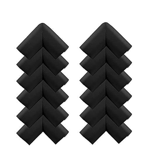 Pack of 12 Black Corner Edge Guard Protectors Suitable for Table and Desk for Baby Child Infant Kids Safety