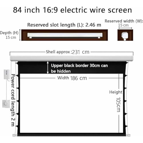 Pantalla eléctrica motorizada HD 84 pulgadas 16:9 miniatura 3