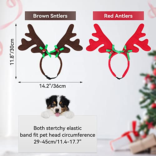 Disfraz para perro con cuernos de reno rojos tamaño grande miniatura 5