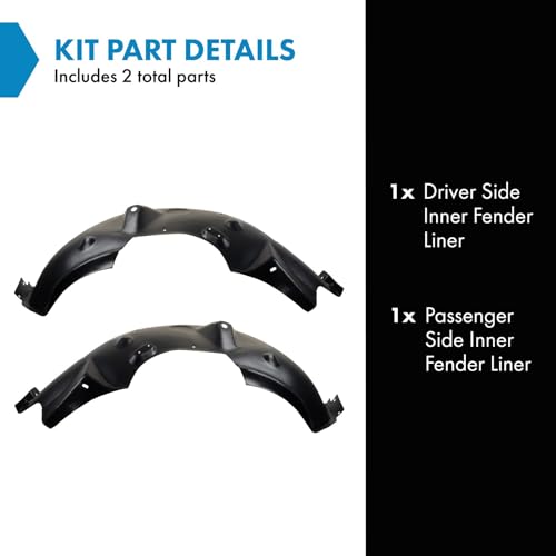 Image of TRQ Inner Fender Liner Set Compatible with 2008-2010 Ford F-250 Super Duty F-350 Super Duty FO1248147 FO1249147