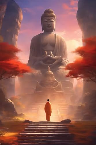 Diamond Painting Adulte Anti-Stress : Kit Complet Zen 70x105cm Grand Format