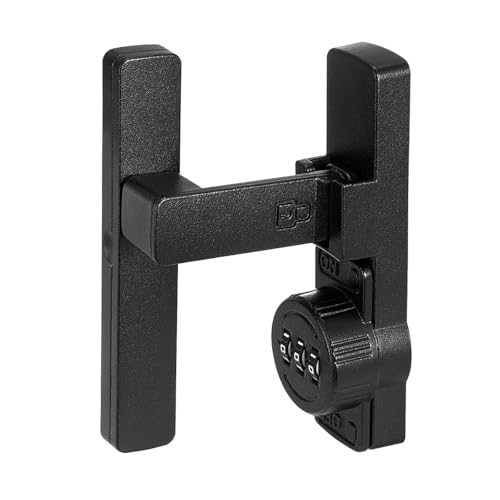 Image of INIRET 2 Packs Matte Black 90 Degree Barn Door Lock,Mechanical Password Lock,3 Digit Password Keyless,Flip Latch with Combination,Protect Privacy,for Barn Door,Cabinets,Windows,Garden,Bathroom