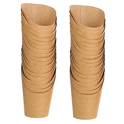 MOLUCKFU 100pcs Paper Snack Cups French Fry Containers Box Cardboard Food Containers for Party Snacks