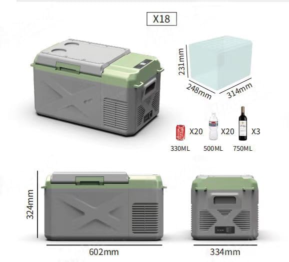 Miniatura 3 de Domende - Refrigerador portátil de 12 voltios, refrigerador de coche de 19 cuartos con compresor (-4 F a 68 F), vehículo, automóvil, camión, RV,