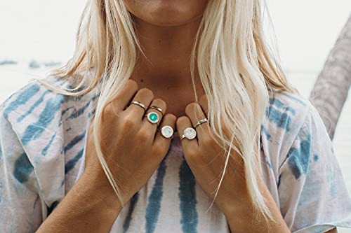 Get Back Necklaces St. Christopher Surf Ring | Aqua/White2