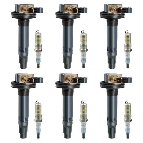 Image of UF646 Ignition Coil Pack & SP534 Spark Plugs Compatible with Ford Expedition /Transit-150 /250 /350 2017-2015 3.5L, for Lincoln MKS /MKT 2015-2013 Navigator 2017-2015 Replace# DG549 SP537 SP580 SP528