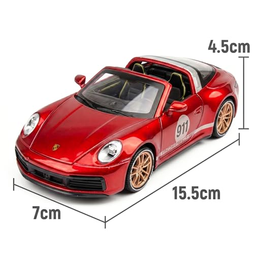Image of Porsche 911 Targa 4S 1:32 Scale Die-Cast Car Model - Collector's Edition Open-Top Targa Pull-Back Alloy Metal Sports Car Toy for Kids & Collectors