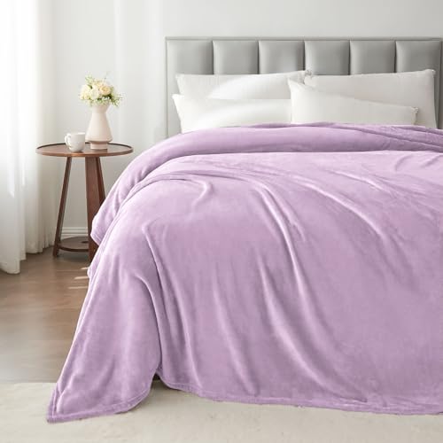 Image of BEDELITE Fleece Blanket Twin Size Lilac Throw Blankets for Couch & Bed, 300GSM Luxury Plush Cozy Fuzzy Blanket 60x80 inches, Super Soft Warm Lightweight Throw Blanket for Travel Camping