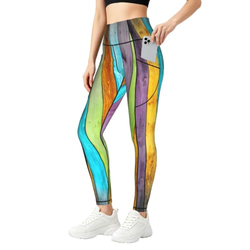 Pantalones de yoga no se transparentan y elásticos con bolsillos prácticos
