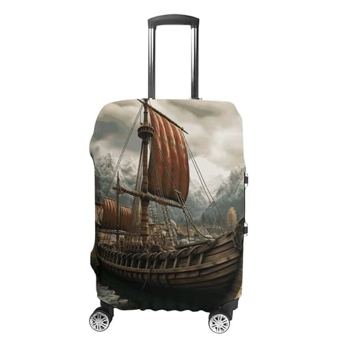 Old Boat Printed Luggage Cover Protector, Fits 18-32 Inch Luggage