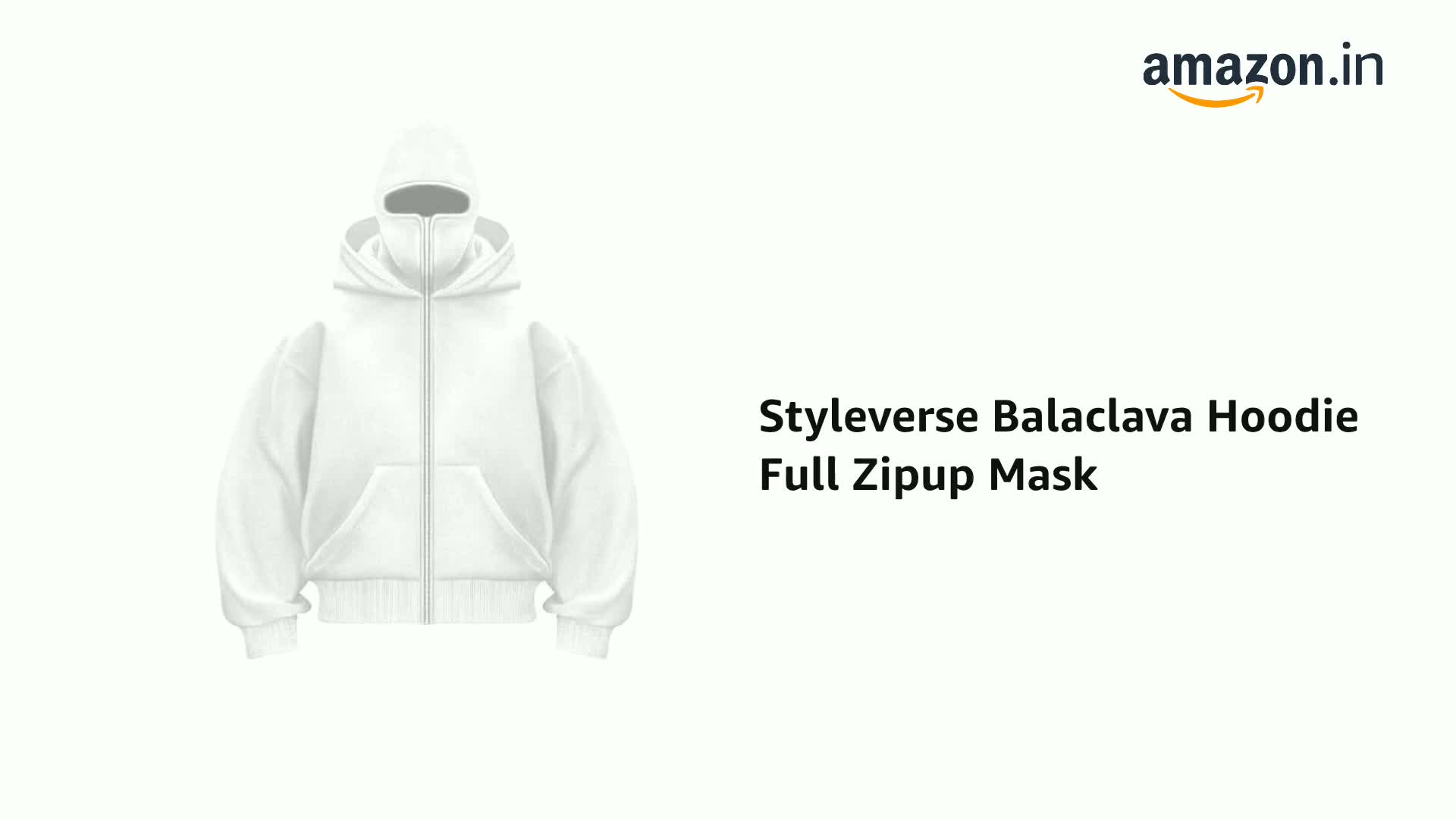 Styleverse Unisex Fleece Cotton Balaclava Regular Fit Hoodie Full