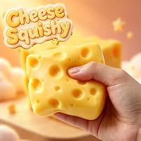 Cheese Squishy Stress Relief Original Sensory Food Squishy Stress Relief Fidget Toy Stress Balls for Adults (Yellow-1PC) — image 2