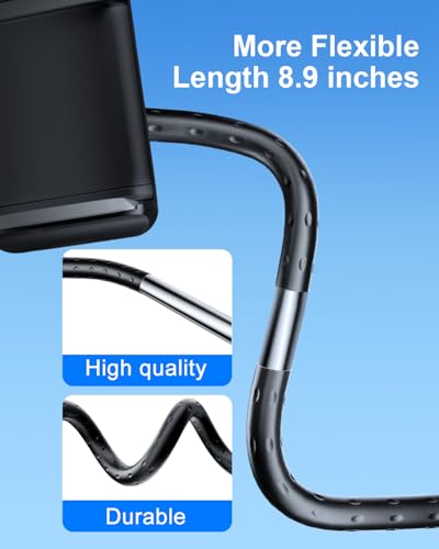 Image of OATSBASF Car Phone Holder Mount with Flexible Gooseneck Long Arm, Phone Mount for Car Holder Dashboard /Suction Cup /Window [Washable Strong Suction Cup] Fit for iPhone Smartphones (C24-Black)