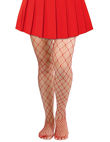 Image of Lastclream High Waisted Fishnet Tights for Women Sexy Fishnets Stockings Full Footed Fishnet Sheer Pantyhose Plus Size