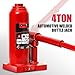 DNA Motoring 4 tons / 8818.5 lbs Lifting Automotive Welded Hydraulic Bottle Jack for Repair Vehicle, Pickup, Truck, w/Manual Handle, Red,TOOLS-00352
