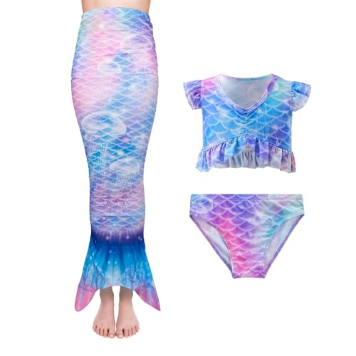 Superband Girls 3 Piece Swimsuit Bathing Suits Bikini with Cover Up Skirt 3 to 12 Years2