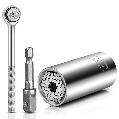 Steckschlüssel Universalschlüssel Universal Nuss Universal-Steckschlüssel Multi Funktions Handwerkzeuge Reparatur Adapter Repair Werkzeuge Set Gripper Werkzeuge 7-19mm mit Adapter und Griff (3 in 1) 1 Steckschlüssel Universalschlüssel Universal Nuss Universal-Steckschlüssel Multi Funktions Handwerkzeuge Reparatur Adapter Repair Werkzeuge Set Gripper Werkzeuge 7-19mm mit Adapter und Griff (3 in 1)