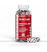 nETiXER Prenatal Iron Gummy – Vegan, Gluten-Free, with Vitamin B6, B12 &amp; Folate – 60 Gummies – Su...
