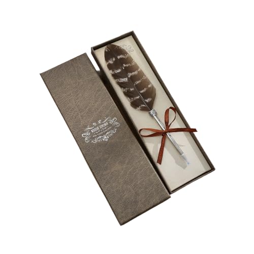 羽根 ボールペン 羽ペン 風 装飾 芯経 0.7mm ギフトボックス付き 羽ボールペン 羽根ペン プレゼント 贈り物 中世 ファンタジー お洒落 おしゃれ 格好良い かわいい (TYPE-J)