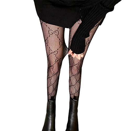 Keycon Sexy High Waist Tights,Fashion Ladies Pantyhose,Fishnet Stockings Nylon High Waist Stocking Footed Tights Jacquard Pattern,Suitable for Daily Dressing and Role Playing, Etc