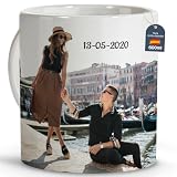 Taza Extra-Grande 600ml Personalizada con Foto y Texto. Regalos con Fotos. Regalo Día de la Madre. Regalo Personalizado Día del Padre. Regalos para Parejas. Taza Personalizable XXL 600ml Jumbo Blanca