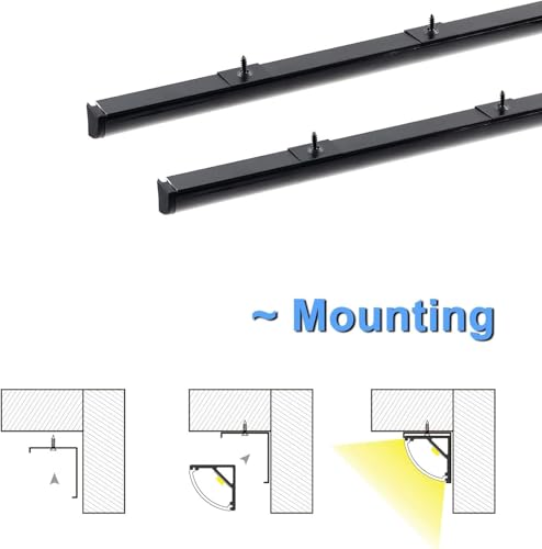 Image of VST 20pack 3.3 ft LED Channel, V Shape Led Diffuser Channel, LED Aluminum Channel System with Black Cover, End Caps and Mounting Clips, Aluminum Profile for LED Strip Light Very Easy Installation