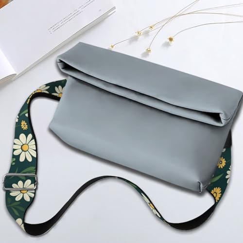 Image of GLENLCWE Green Floral Purse Straps Replacement Adjustable Wide Shoulder Straps for Women Handbags, Crossbody Bag Strap for Purses