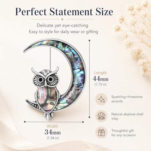 Image of Animal Brooch for Women Zirconia Rhinestone Abalone Shell Animal Lapel Pin Christmas Birthday Holiday Gift for Wife Mother Girlfriend Daughter