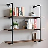 Photo Gallery anmas power mensola sospesa a 3 ripiani in legno massiccio con tubo industriale da 80 cm, scaffale rustico da parete per bagno, cucina, soggiorno Photo Gallery anmas power mensola sospesa a 3 ripiani in legno massiccio con tubo industriale da 80 cm, scaffale rustico da parete per bagno, cucina, soggiorno