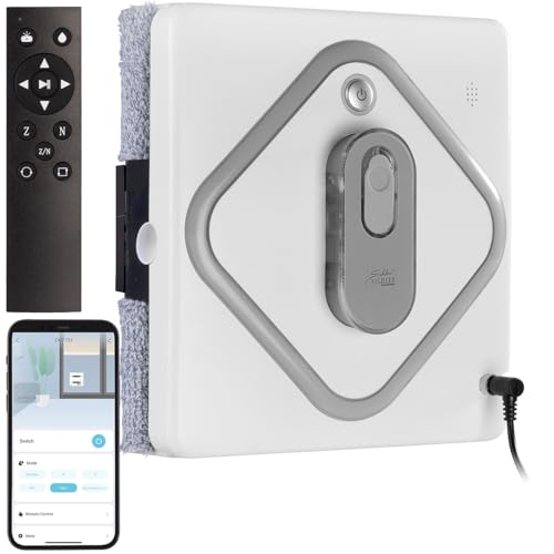 Sichler Haushaltsgeräte Fensterputzer: Profi WLAN Fensterputzroboter, Motorrollen, 3 Sprühköpfe, Remote, App (Fensterputzroboter mit Motorbürste, Smarte)