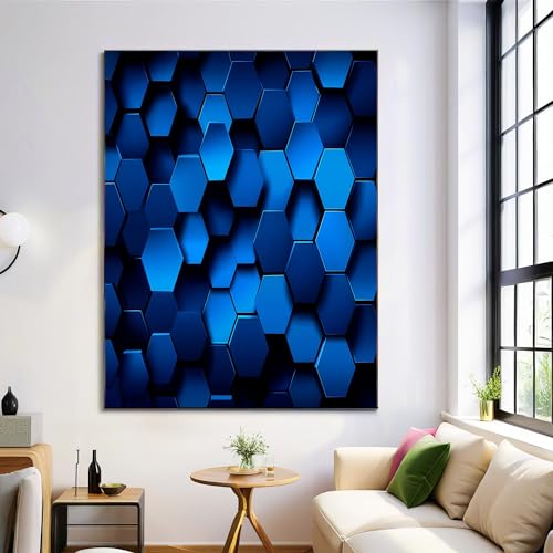 Art mural bleu vintage pour la salle de bain et toilettes zen 80x120cm