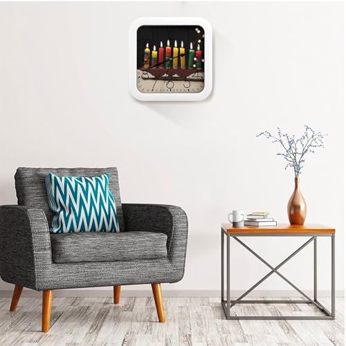 Horloge murale carrée Kwanzaa vintage et silencieuse pour la maison - 6