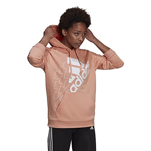 Adidas W Q3 Bluv HD Felpa, Rubino/Bianco, L Donna