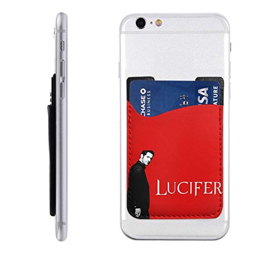 Lu-Cifer Cell Phone Card Holder Stick-On Id Credit Card Wallet Phones Case Pouch Sleeve Pocket for Many Smartphones