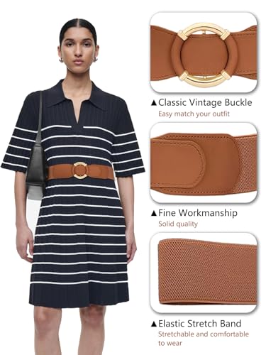 Women Elastic Waist Belt Fashion Stretchy Ladies Belt for Dresses4