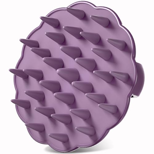 MTDLYICE Masajeador de cuero cabelludo para el crecimiento del cabello, limpiador de cuero cabelludo con cerdas de silicona, masajeador de cabeza, cuero cabelludo húmedo y seco, exfoliante para