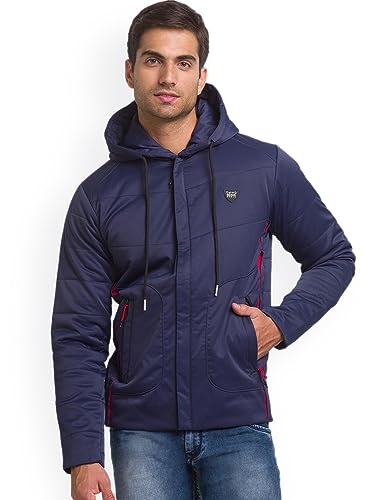Image of Being Human Blue Regular Fit Long Sleeves Polyester Men's Jacket Clothing