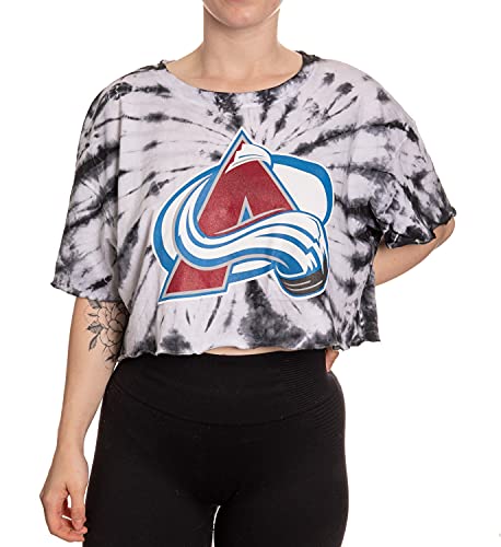 Calhoun NHL Surf & Skate Womens Oversize Drop Shoulder Crop T-Shirt The Sunset Collection (Colorado Avalanche Small/Medium)