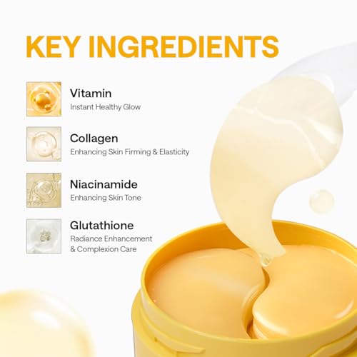 Image of Mediheal Vita Collagen Under Eye Patches for - Korean Hydrogel Eye Pads (60 patches) with 7 Vitamin & 5 Micro Collagen. Moisturizng & Non Irritating Eye Gel Mask. Sealing Cap Included.