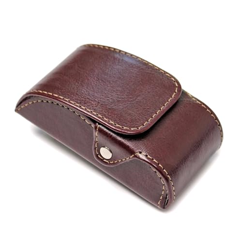 Image of Orsus Folding Glasses Hard Case with Belt Clip 3.4x1.4 In, Waist EDC Case for Folding Sunglasses Reading Glasses Black Brown