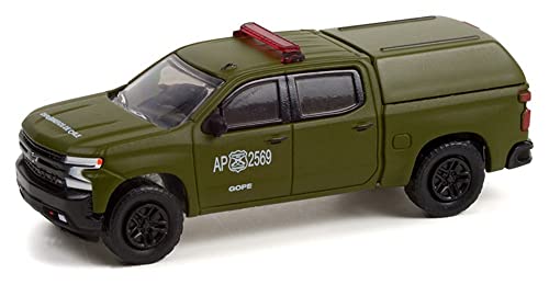 ModelToyCars 2021 Chevy Silverado LT Trail Boss Z71 verde 1:64 miniatura 1