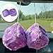 1 Pair Retro Dots Fuzzy Dice Car Mirror Hanging, Cubic Square Plush Dice Auto Rearview Mirror Dice for Car Ornament Decoration (Purple)