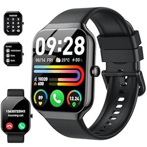 Smart Watch for Men Women Answer/Make Calls, 1.96″ Fitness Watch, Fitness Tracker with Heart Rate Sleep Monitor, Step Counter, 110+ Sports Activity Trackers, IP68 Waterproof Smartwatch for Android iOS