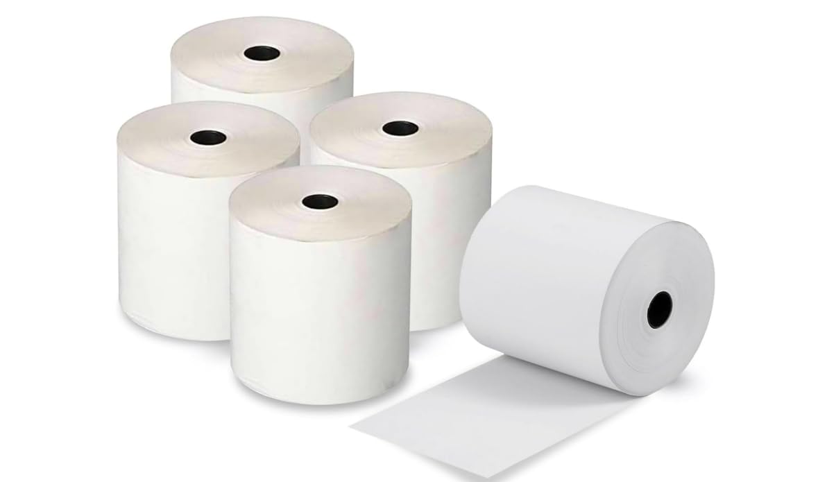 Thermal Paper Till Rolls, 57mm x 80mm, for Cash Register Receipt Printer, Pay Point, 20 Rolls